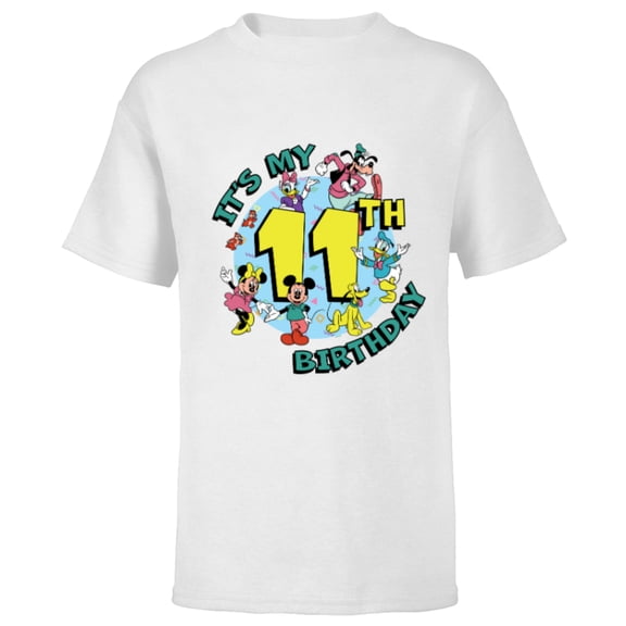 Disney Mickey and Friends It’s My Eleventh 11th Birthday - Short Sleeve T-Shirt for Kids - Customized-White
