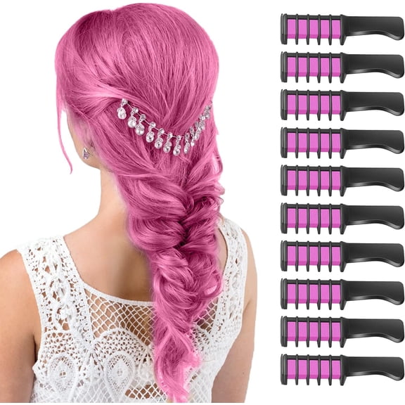 Blue Hair Chalk for Girls-Hair Chalk Comb Temporary Washable Hair Color Dye for Kids-Girls Gifts 8-12 Years Old-Stocking Stuffers for Kids-Christmas Birthday Gifts for Girls-10 Pcs,Pink