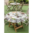 thumbnail image 3 of Outdoor Tablecloth with Umbrella Hole and Zipper, Dinosaur Round Table Cloth 60 Inch Waterproof Tablecloth, Funny Dino Cute Cartoon Boys Girls Children Picnic Table Cover for Patio Camping, 3 of 7