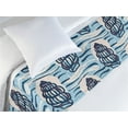 thumbnail image 3 of Marine Themed Bed Runner, Nautical Design Ocean Waves Ornaments with Seashell Pattern Modern, Decorative Accent Bedding Scarf for Hotels Homes & Guest Rooms, Twin, Pale Azure Blue Peach, by Ambesonne, 3 of 3