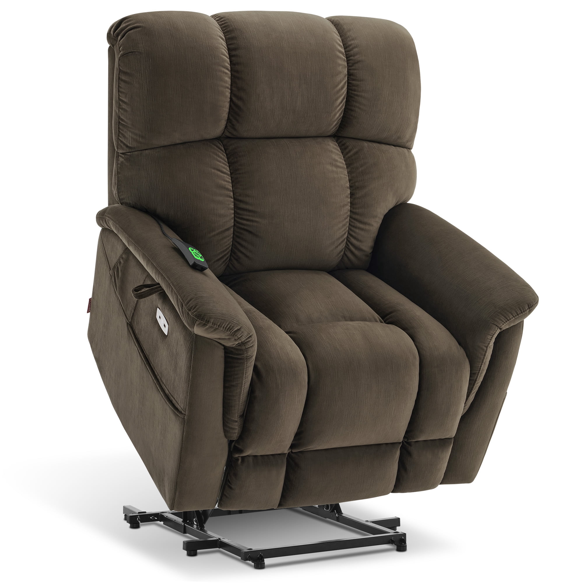 MCombo Oversized 24.8" Seat Width Large Dual Motor Power Recliner Lift Chair for Tall Elderly, Infinite Position, Coffee Fabric