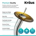 thumbnail image 7 of KRAUS Rectangular Gold Glass Bathroom Vessel Sink and Waterfall Faucet Combo Set with Matching Disk and Pop-Up Drain, Chrome Finish, 7 of 7