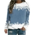thumbnail image 2 of jsaierl Oversized Sweatshirts for Women Crew Neck Long Sleeve Shirts Christmas Snowflake Graphic Tops Fashion Going Out Blouse Tee Xmas Pullover Gifts, 2 of 5
