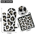 thumbnail image 6 of Leopard Print Pattern Kitchen Oven Mitt and Pot Holder Sets 4 Pcs for Baking, Cooking and Grilling, Heat Resistant Up To 392 °F, 6 of 7