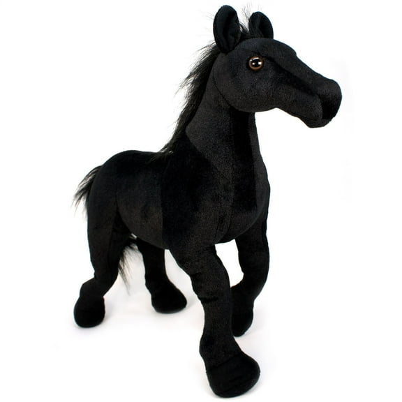 Ignacio the Black Stallion | 18 Inch Large Black Stallion Horse Stuffed Animal Plush Pony | By TigerHart Toys