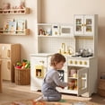 thumbnail image 2 of AILEEKISS Kids Kitchen Playset for Children, Realistic Pretend Kitchen Toy with Ice Maker, Beige, 2 of 11