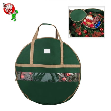 Elf Stor Ultimate Green Holiday Christmas Wreath Storage Bag For 48" Inch Wreaths