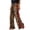 #02Yellow, variant on Women's Casual Pants Drawstring Leopard Print Color Block Side Striped Straight Leg Wide Leg Loose Pants Gray L