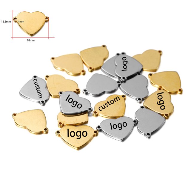 50-200pcs Customized Custom Laser Engrave Name LOGO Stainless Steel Personalized Necklace Extend Chain Tail Tag Jewelry Charm
