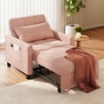 thumbnail image 2 of Aiho 3 in 1 Convertible Futon Couch Bed, Recliner Chair with Adjustable Backrest, Perfect for Living Room, Small Spaces, Pink, 2 of 10
