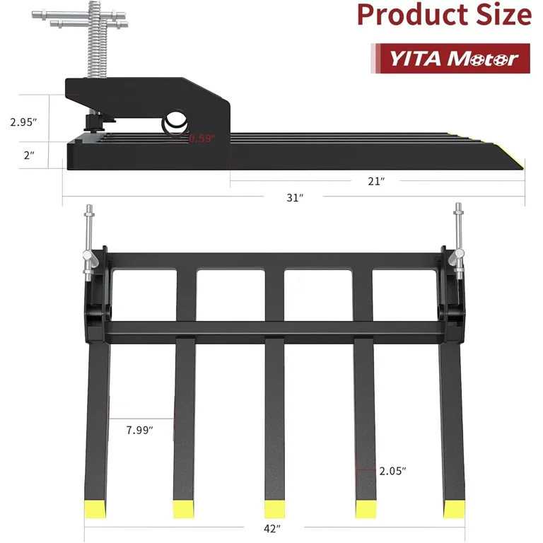YITAMOTOR - - YITAMOTOR 4000lbs Skid Steer Pallet Fork Attachment, 48\ Fork Blades and 45\ Pallet Fork Frame for Loaders Tractors Quick Tach Mount YITAMOTOR - - YITAMOTOR 4000lbs Skid Steer Pallet Fork Attachment, 48\ Fork Blades and 45\ Pallet Fork Frame for Loaders Tractors Quick Tach Mount