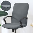 thumbnail image 1 of Hltser Computer Office Chair Cover -Removable Washable Waffle Anti-dust Desk Chair Protectors (Black  Medium), 1 of 6