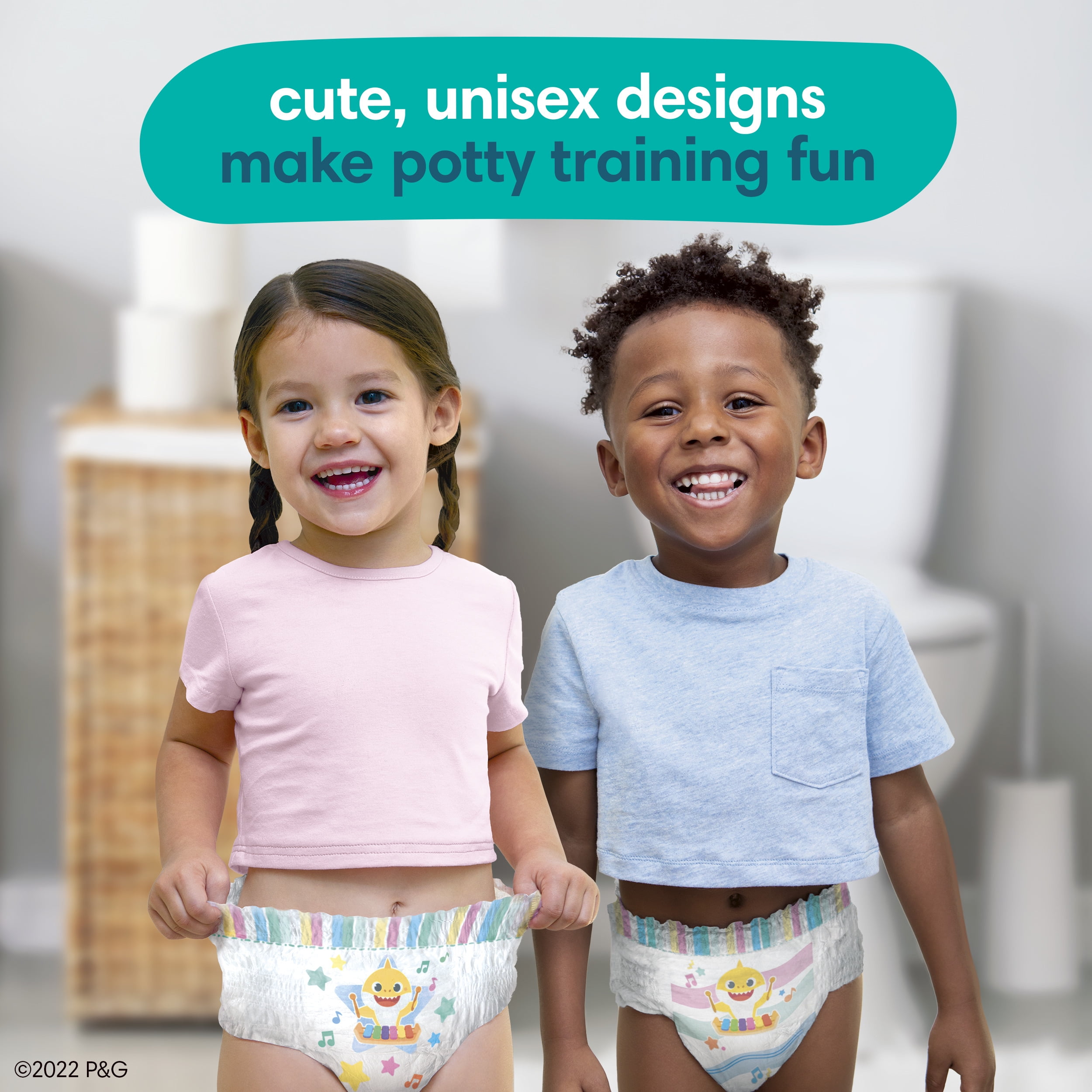 Pampers Pure Pants Baby Shark Unisex Toddler Training Pants 3T/4T, 58 Ct  (Select for More Options)