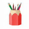 thumbnail image 2 of Plastic Removable Students Pencil Shape Dual-Use Creative Pen Holder Pencial Holder Holder, 2 of 7