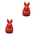 thumbnail image 4 of Advancent Chinese Animal Lucky Rabbit Statue Small Bunny Figurine for Store Decor Blanco 2piezas, 4 of 6