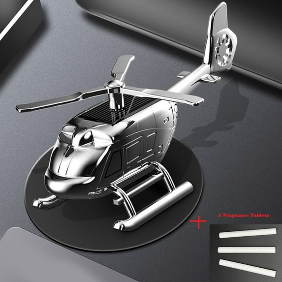 Car Fragrance Diffuser Ornament Solar Powered Helicopter Shape Rotation Blade Solid Aromatherapy Decoration