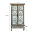 thumbnail image 6 of 55.12'' Tall Tower Storage Cabinet, Rustic Wood Sideboard Pantry Cabinet with 2 Doors and 1 Drawer, Versatile Buffet Cabinet with Storage for Home Decor, Livingroom, Bedroom,  Natural+White, 6 of 9