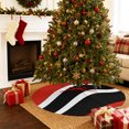 thumbnail image 2 of Red Black Stripe Christmas Tree Skirt 48 Inches, Geometric Simple Color Line Xmas Trees Skirt Mat Cover Decorations for Holiday Party Indoor Outdoor, 2 of 9
