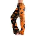thumbnail image 2 of Pajama Pants for Women Halloween Ghost Pumpkin Print Soft Drawstring Comfy Sleep Pants, 2 of 6
