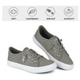 thumbnail image 3 of JENN ARDOR Women's Splicing Canvas Shoes Low Top Classic Slip-On Lightweight Comfort Fashion Sneakers with Lace Up Style Loafers for Walking, 3 of 9