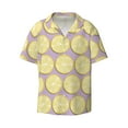 thumbnail image 3 of Goofa Yellow Lemon Slices Printed Men's Casual Short-sleeved Shirt,Lightweight Breathable Button-down,Summer Casual men's top,Versatile Fashion shirt-, 3 of 7