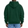 thumbnail image 4 of Hearthz Zip Hoodies for Men Dark Green Long Sleeve Drop Shoulder Sweatshirt for Men Oversized Y2k Trendy Streetwear Zipper Men's Sweatshirts Hoodies, 4 of 6