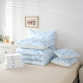 thumbnail image 6 of Feelyou Dreamy Blue Bowknot Bedding Comforter Set 7pcs for Girls, Fairy Tale Princess King Bedding Sets, Blossoms Flower Floral Reversible Bed Sheets, Lightweight Room Decor, 6 of 8