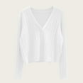 thumbnail image 2 of iHPH7 Cropped Cardigan for Women Soft Cardigans for Women Casual Outerwear Loose Cardigan for Women Travel Cardigan Fall Sweaters for Women Button Up Sweaters for Women White M, 2 of 3