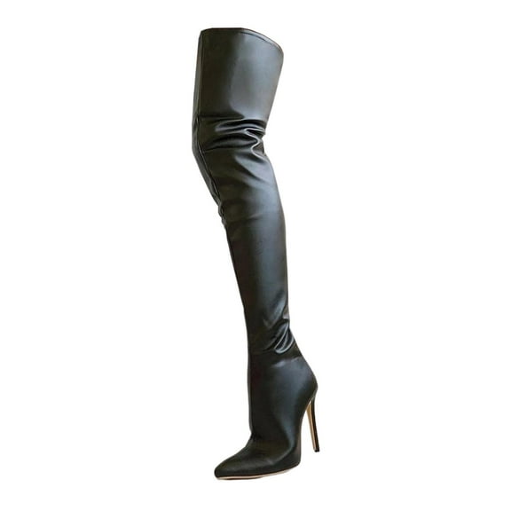 Yunhgft Casual Thigh High Boots Cold Weather High Heel Long Boots Warmer High Boots high 37