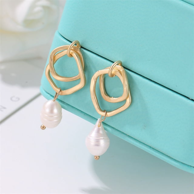 Fiudx Pendientes de Cuentas Irregulares, Elegante Joyería de Aleación Geométrica, Deslumbrantes Lentejuelas Doradas Pequeñas, Perfectos para Bodas, Fiestas y Eventos, Accesorio Versátil para Todos, I