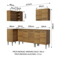 thumbnail image 3 of Cocina Integral Completa Esquinera 293cm Emilly Madesa Open 01 - Marrón Madesa GCEM293001, 3 of 10