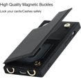 thumbnail image 6 of for iPhone 12 Mini Crossbody Wallet Case with Detachable Adjustable Lanyard Strap & Card Slot Holder,Magnetic Flip Folio Purse,PU Leather Travel Case for Women & Men,5.4 Inch (Black), 6 of 15