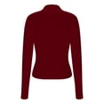 thumbnail image 7 of Weikingp Tight Fitting Shirts For Women，Basic Tees For Women Crew Neck Long-Sleeve Compression Shirts For Women Skin Tight Shirts Scrub Undershirt Long Sleeve Red XL, 7 of 7