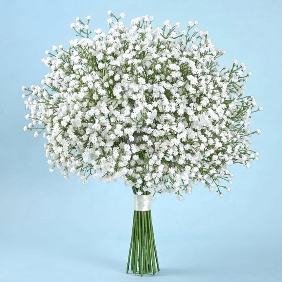 Waipfaru 12 Pcs Artificial Silk Baby Breath Flowers, Real Touch Faux Gypsophila Bouquets for Wedding & Home