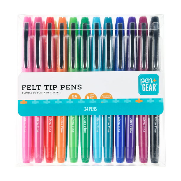 Pen + Gear Felt-Tip Pens, Ultra Fine, Assorted Colors, 24 Count ...