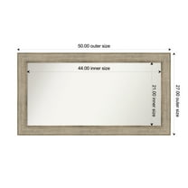 Amanti Art Custom Wall and Bathroom Mirror (27 x 50 in.), Trellis Silver Frame