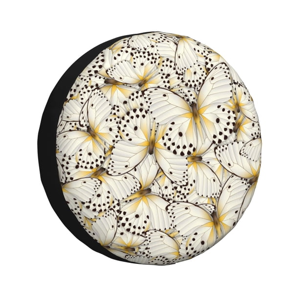 Fotbe Different Butterflys Funda de Llanta de Repuesto con Estampado, Engrosada, Ajuste Universal para Jeep, Remolque, RV, SUV, Camión-16 inch