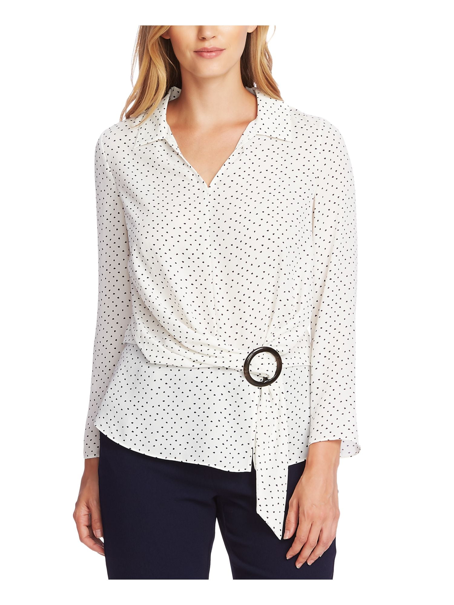 polka dot v neck top