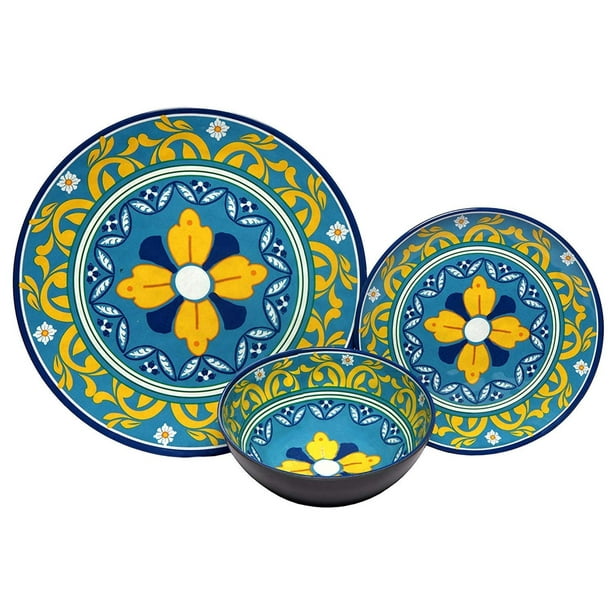 Melange 18Piece Melamine Dinnerware Set (Florence) ShatterProof and