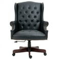 thumbnail image 3 of Executive Office Chair, High Back Reclining Desk Chair, PU Leather Computer Chair with Tufted Back and Nailhead Trim, Ergonomic Desk Chair with Smooth Glide Caster Wheels for Home Office, Black PU, 3 of 7