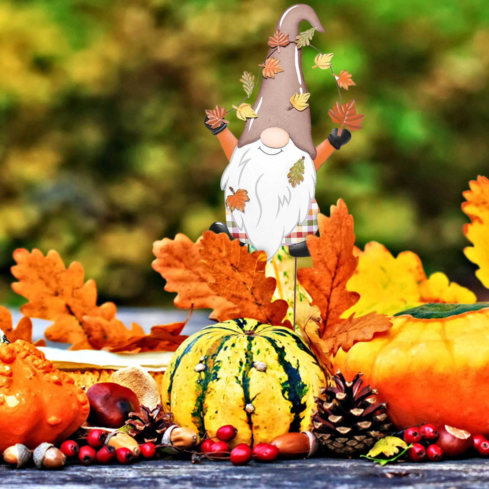 jsaierl Fall Thanksgiving Yard Sign Decorations Outdoor Fall Gnome