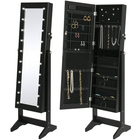Best Choice Products LED Lighted Mirrored Jewelry Cabinet Armoire W/ Stand- (Best Choice Packaging Inc)