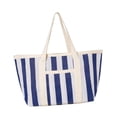 thumbnail image 3 of Bolso tote a rayas, bolso de mano elegante para la oficina, bolso de hombro para mujer, bolso de playa Azul, 3 of 8