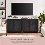 My Texas House Ellison Modular TV Console, Black Finish