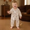 thumbnail image 2 of Faraee Western Cowboy Print Baby Footless Romper Long Sleeve Button Down Newborn Jumpsuit Pajamas Infant Soft One Piece Outfit for 0‑18 Months, 2 of 9