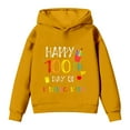 thumbnail image 6 of IWRICH Happy 100th Days of Kindergarien Hoodies for Boys Girls Long Sleeve Lined Hooded Sweatshirts Cute Tops,Size 2-14 Years Yellow 160, 6 of 7