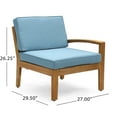 thumbnail image 4 of GDF Studio Parma Outdoor Acacia Wood 8 Seater Chat Set with Cushions, Teak and Blue, 4 of 8