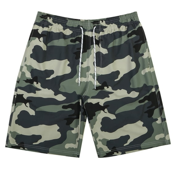 Mens Swimming Trunks Swim Shorts Gym Athletic Workout Running Sports Lounge Clothes Casual Summer Beach, Camouflage