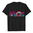 thumbnail image 4 of Kindergarten Teacher Lady Shirt Back to School Rainbow Preschool Teacher T Shirt Hello Kindergarten T Shirt Top Z04-Adult-Black, XL, 4 of 4