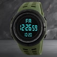 thumbnail image 4 of One piece for men's LED large dial outdoor sports multifunctional silicone tape luminous calendar date digital alarm clock stopwatch electronic watch teenager student watch suitable for daily decorat, 4 of 9
